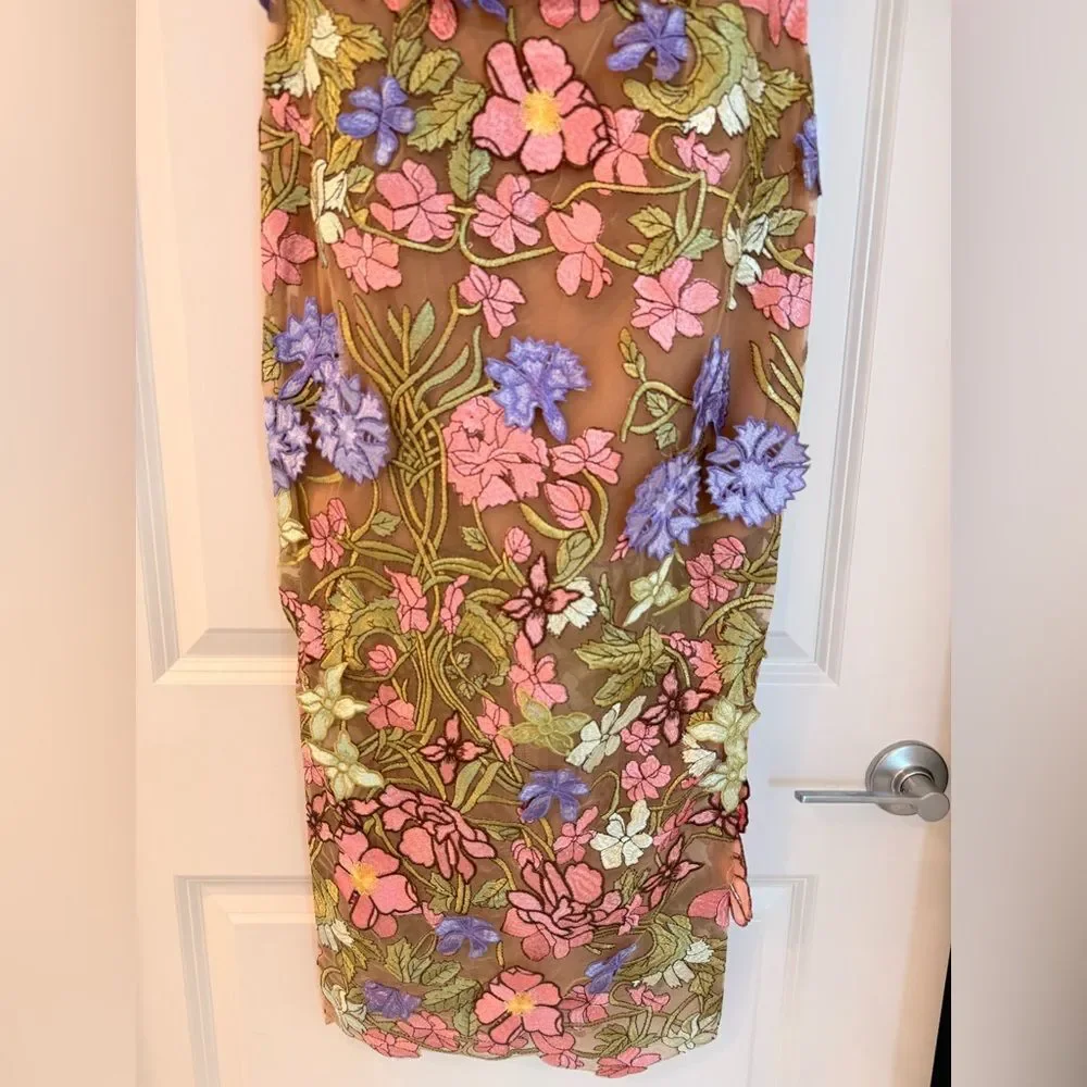 NEW BRONX AND BANCO Iris Floral Maraya Strapless Ankle Midi Dress, wedding guest - Picture 8 of 13